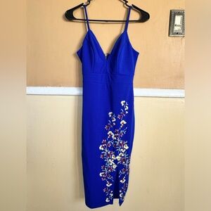 Like new blue dress with flowers
